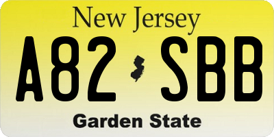 NJ license plate A82SBB