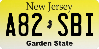 NJ license plate A82SBI