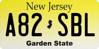NJ license plate A82SBL