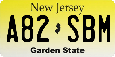 NJ license plate A82SBM