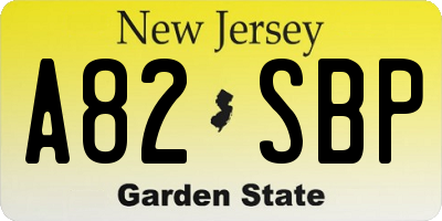 NJ license plate A82SBP