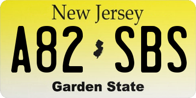 NJ license plate A82SBS