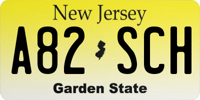 NJ license plate A82SCH