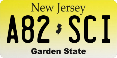 NJ license plate A82SCI