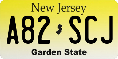 NJ license plate A82SCJ