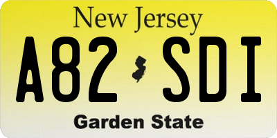 NJ license plate A82SDI
