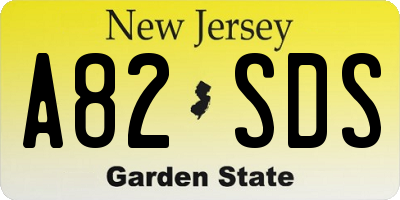 NJ license plate A82SDS