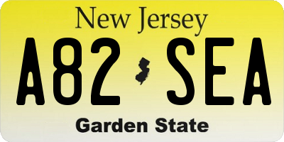 NJ license plate A82SEA