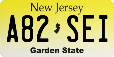 NJ license plate A82SEI
