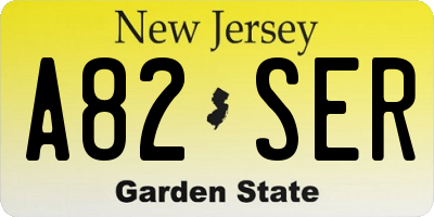 NJ license plate A82SER