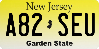 NJ license plate A82SEU