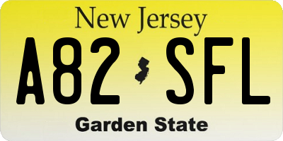 NJ license plate A82SFL