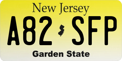 NJ license plate A82SFP