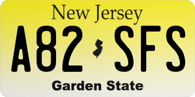 NJ license plate A82SFS
