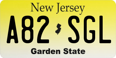 NJ license plate A82SGL