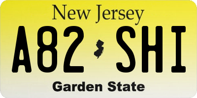 NJ license plate A82SHI