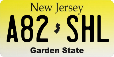 NJ license plate A82SHL