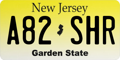 NJ license plate A82SHR