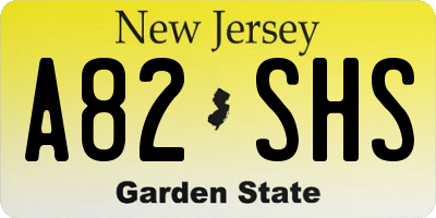 NJ license plate A82SHS