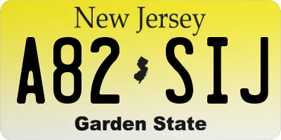 NJ license plate A82SIJ