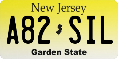 NJ license plate A82SIL
