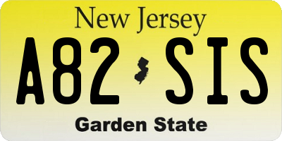 NJ license plate A82SIS