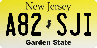 NJ license plate A82SJI