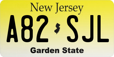 NJ license plate A82SJL