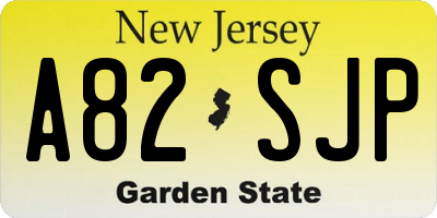 NJ license plate A82SJP