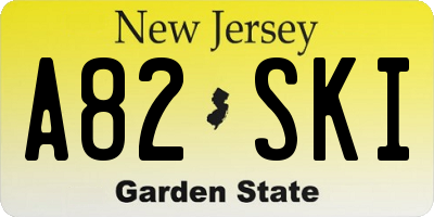 NJ license plate A82SKI