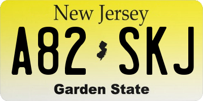 NJ license plate A82SKJ