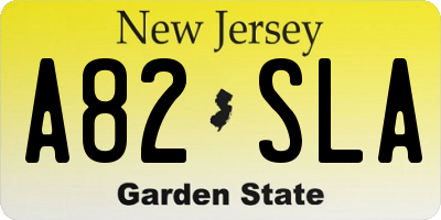 NJ license plate A82SLA
