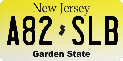NJ license plate A82SLB