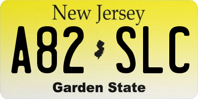 NJ license plate A82SLC