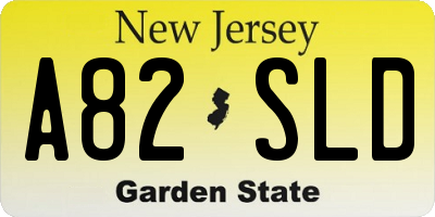 NJ license plate A82SLD