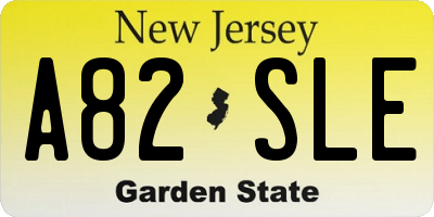 NJ license plate A82SLE