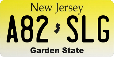 NJ license plate A82SLG