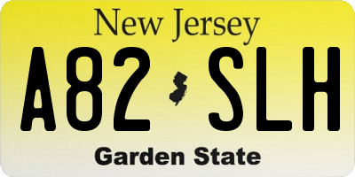 NJ license plate A82SLH