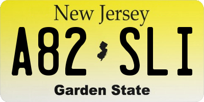 NJ license plate A82SLI