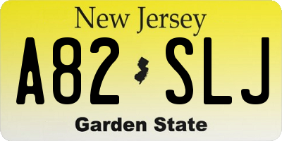 NJ license plate A82SLJ