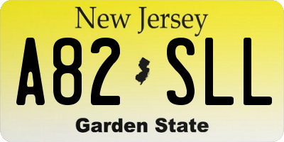 NJ license plate A82SLL