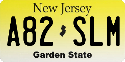 NJ license plate A82SLM