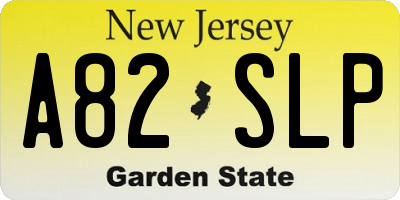 NJ license plate A82SLP