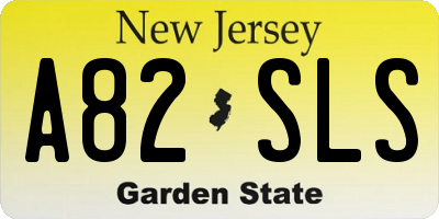 NJ license plate A82SLS