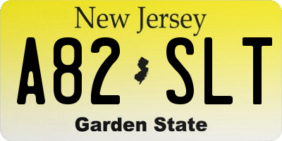 NJ license plate A82SLT