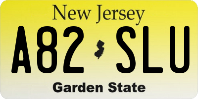 NJ license plate A82SLU