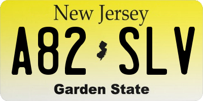 NJ license plate A82SLV