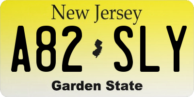 NJ license plate A82SLY