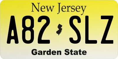 NJ license plate A82SLZ