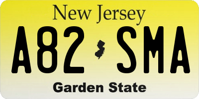 NJ license plate A82SMA